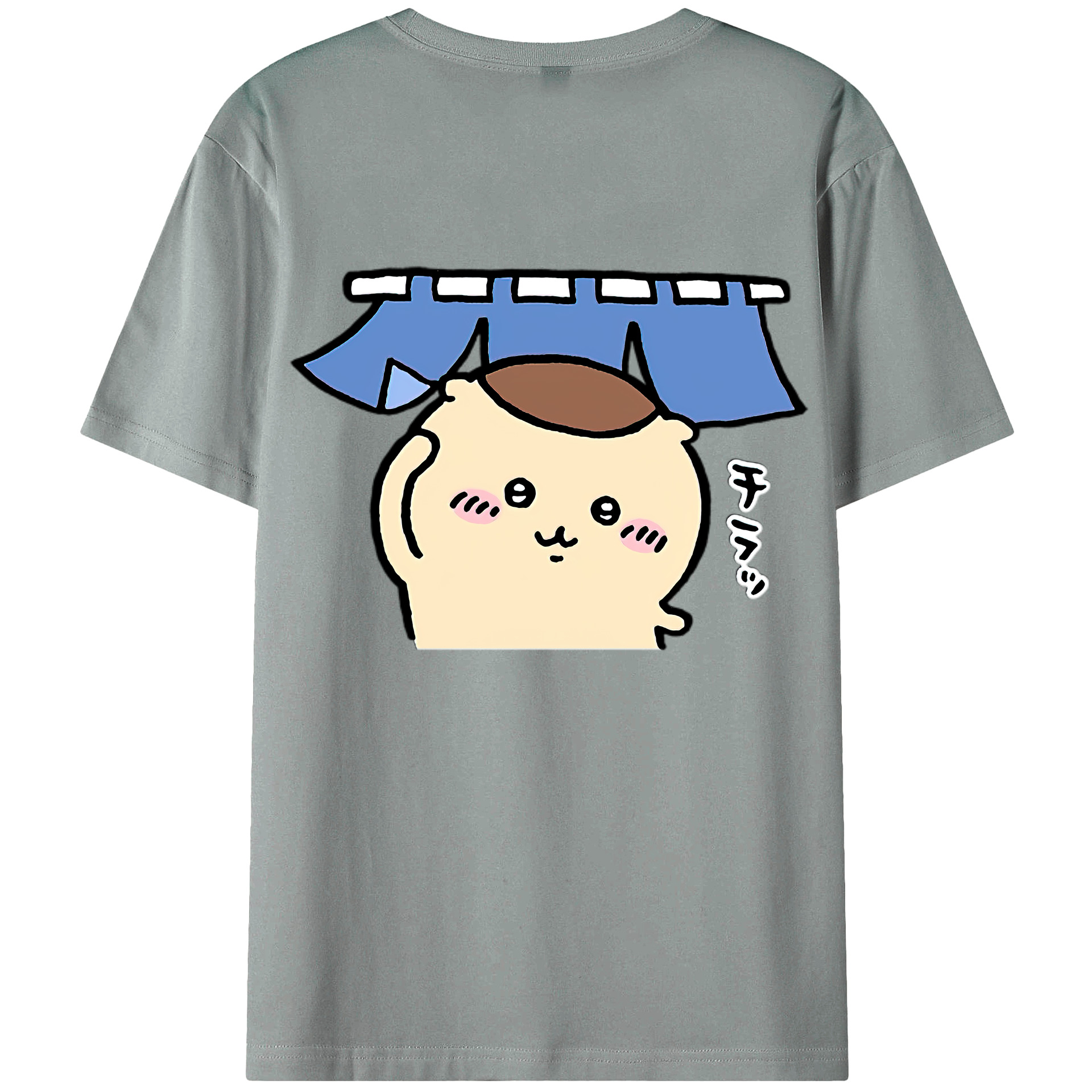 （画像用） ちいかわ くりまんじゅう Chii-kawa kuri manjū 綿100％ メンズ半袖Tシャツ（バックプリント） 通気性